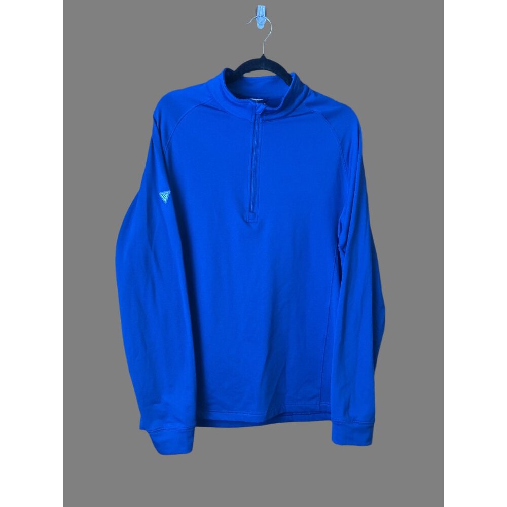 Men's Blue 1/4‎ Zip Pullover Large Lightweight Performance Golf Athletic Wear